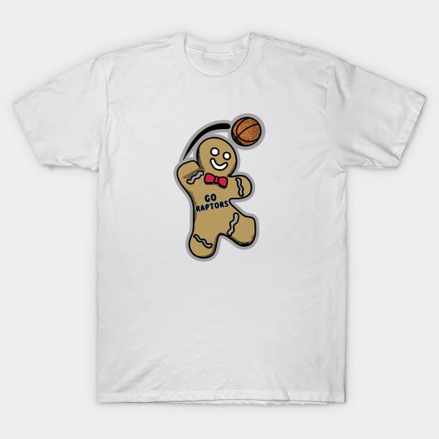 Toronto Raptors Gingerbread Man T-Shirt by Rad Love